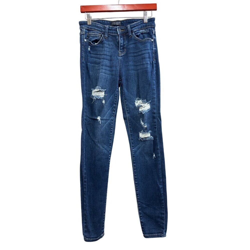 Judy Blue Skinny Fit Distressed Jeans 5/27 Dark Wash